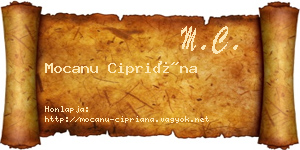 Mocanu Cipriána névjegykártya